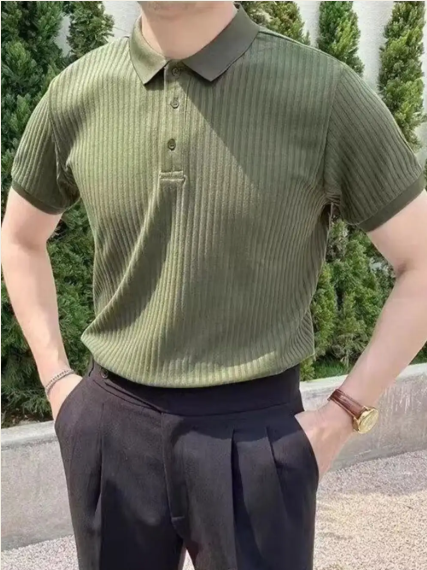 Men’s Textured Slim Fit Polo
