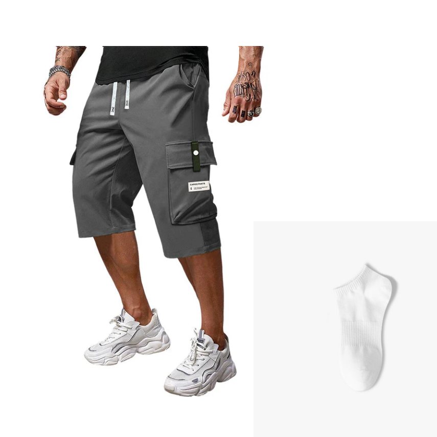 ⏳LAST DAY SALE 50% OFF !!📢Men's Casual Drawstring Capri Cargo Pants